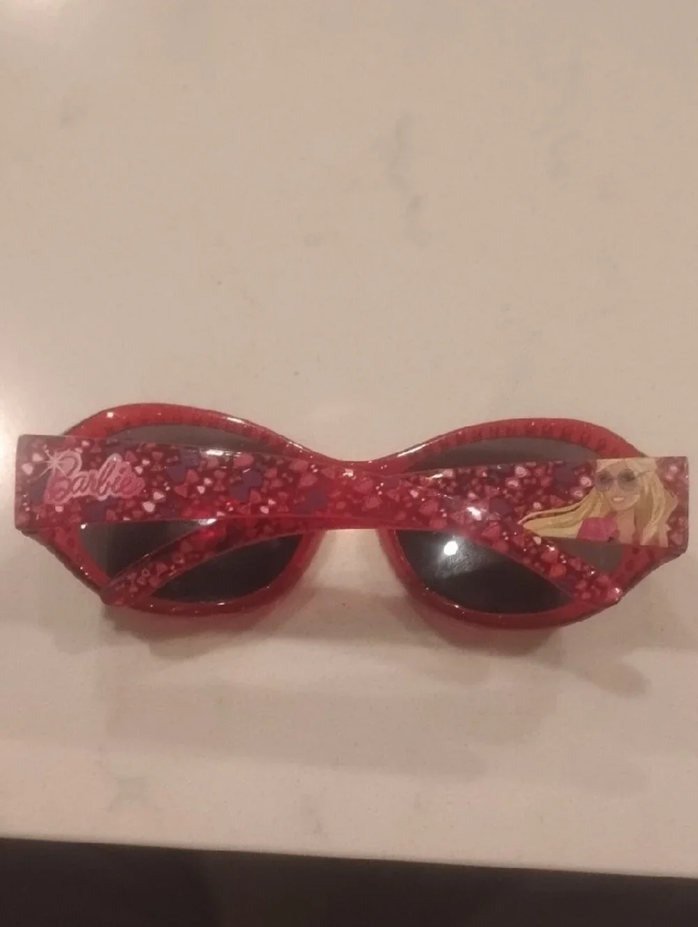 Barbie Red Jeweled Oval Kids Sunglasses